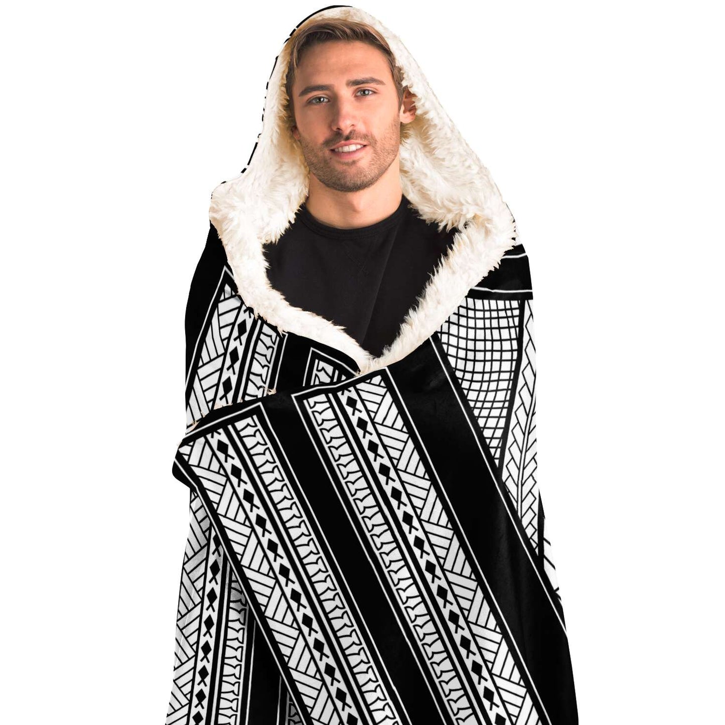 Guahan Tribal Premium Sherpa Hooded Blanket
