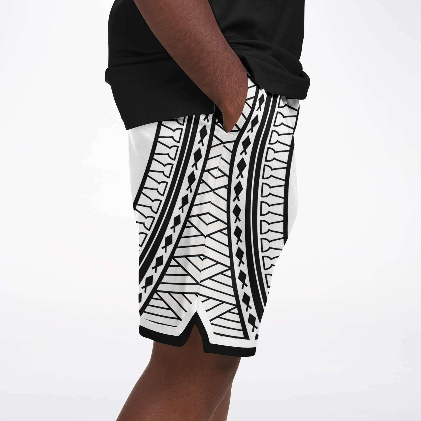 Guam Tribal White Basketball Shorts