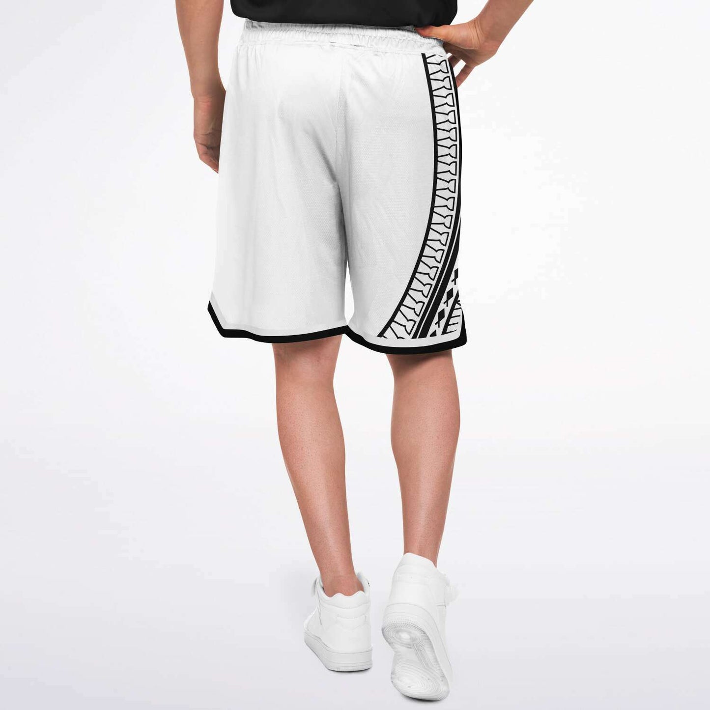 Guam Tribal White Basketball Shorts