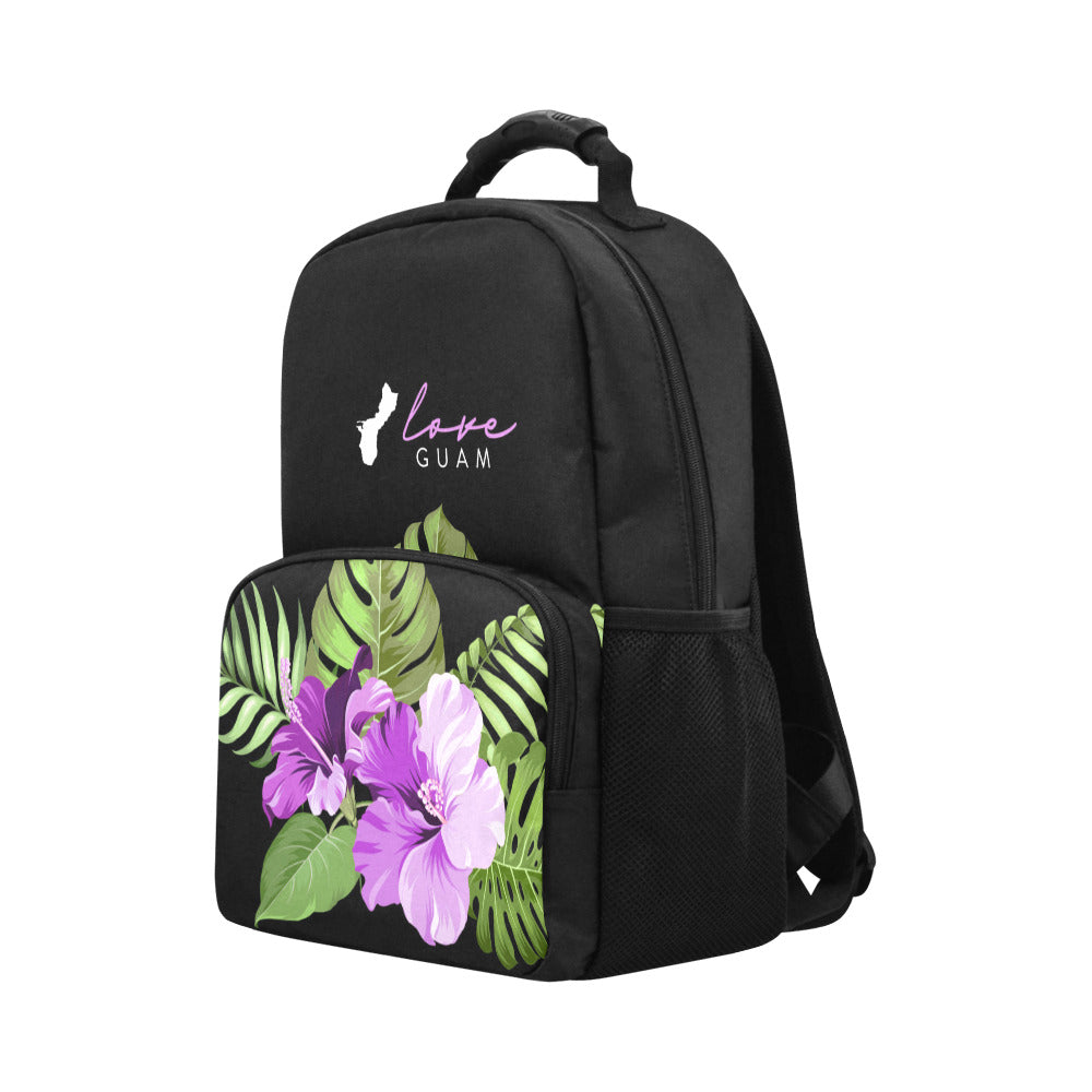 Love Guam Purple Hibiscus Unisex Backpack