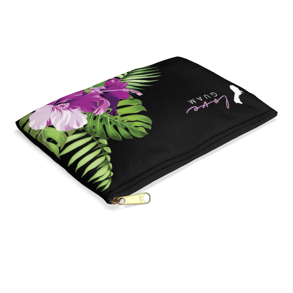 Love Guam Purple Hibiscus Accessories Carry All Pouch