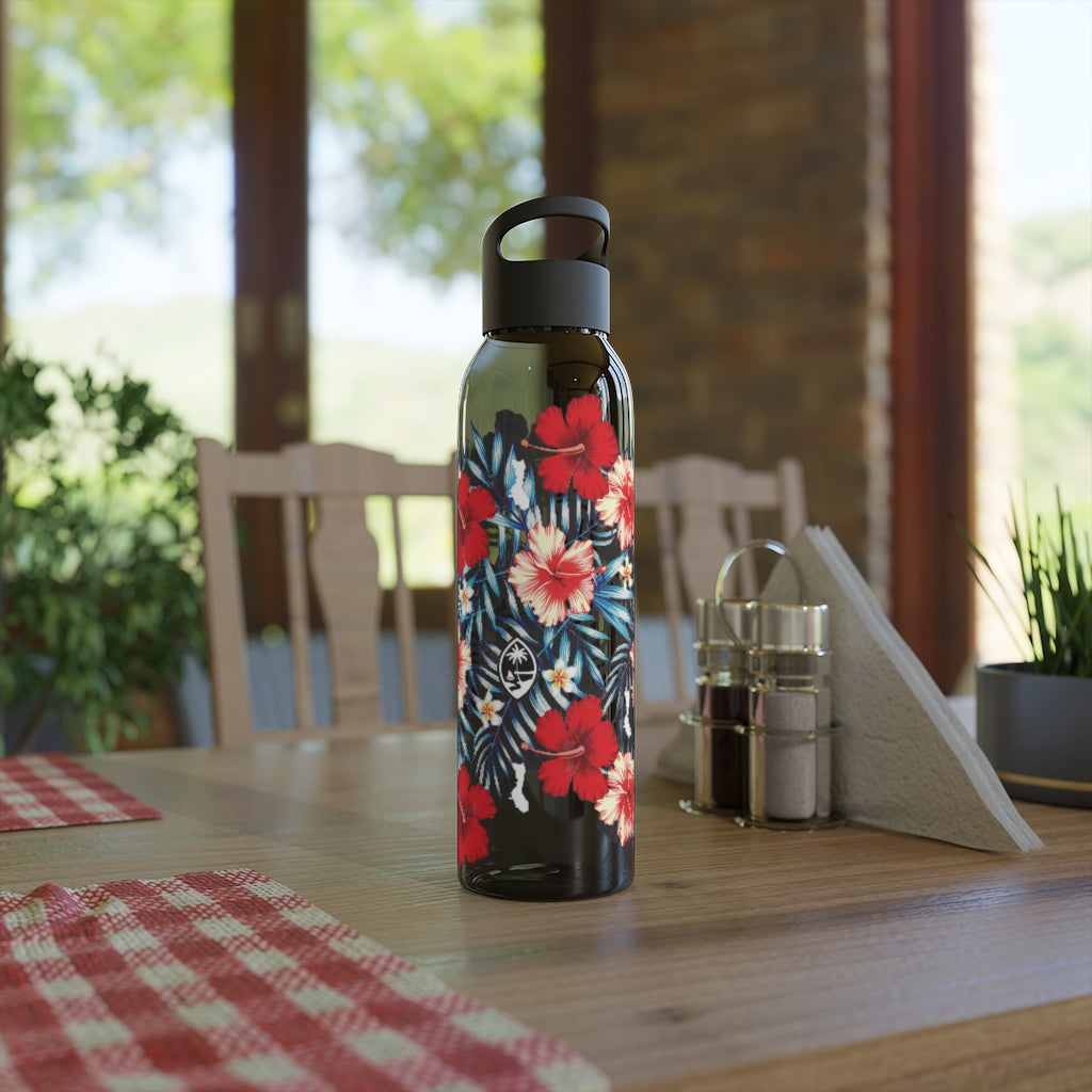 Guam Tropical Floral Sky Water Bottle