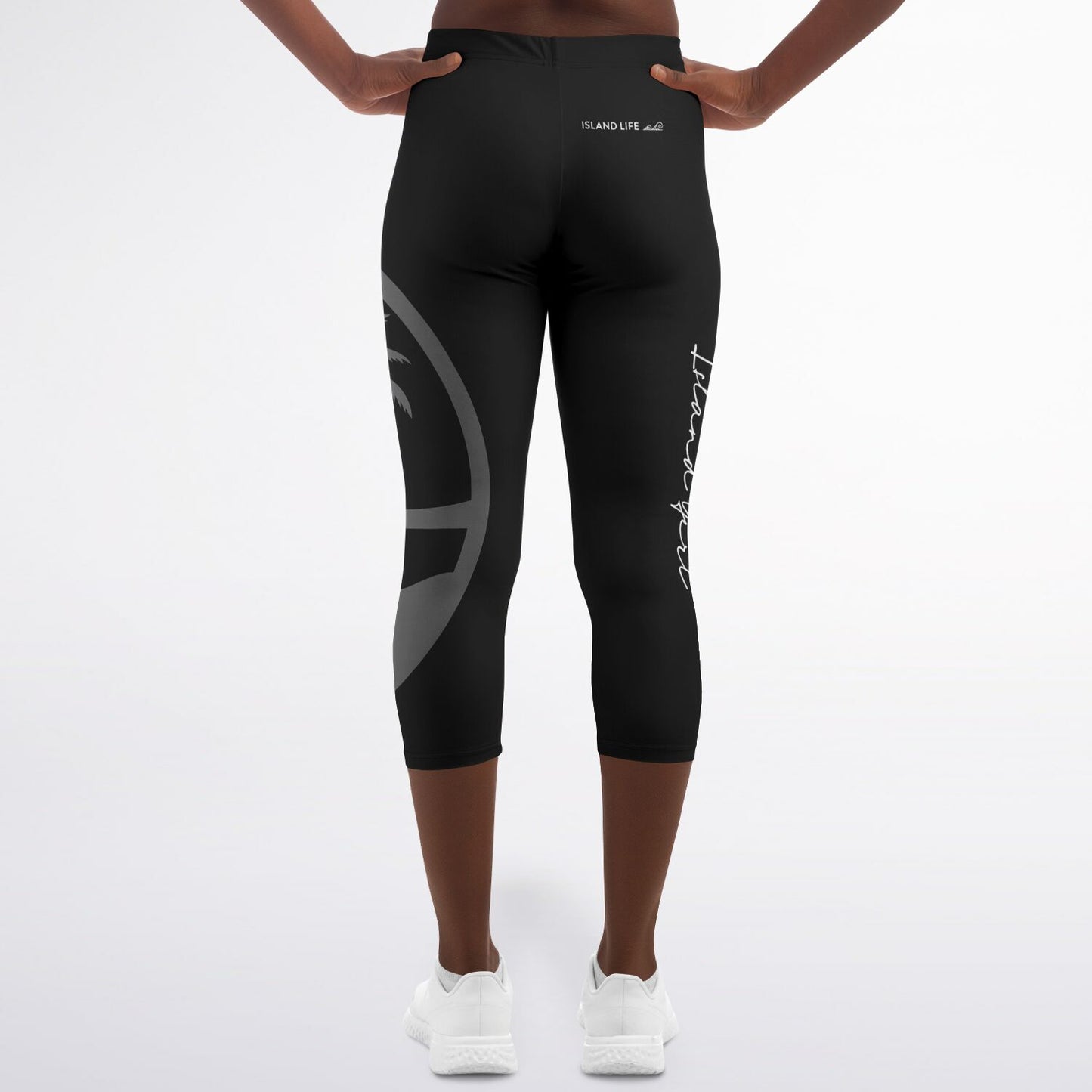 Guam Seal Island Girl Black Capri Leggings