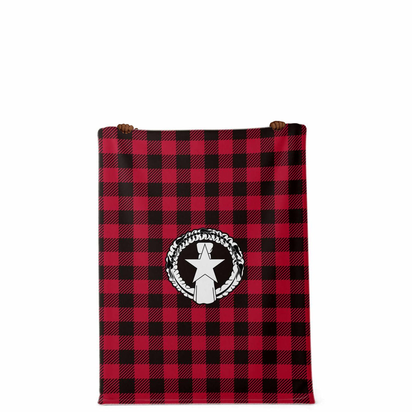 CNMI Saipan Tinian Rota Buffalo Plaid Christmas Microfleece Blanket