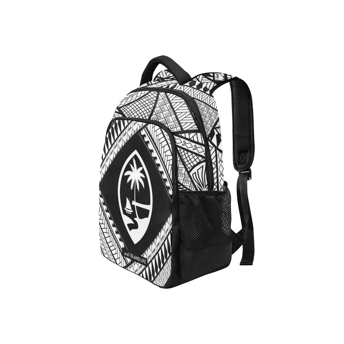 Guahan Tribal Black and White Multifunctional Backpack