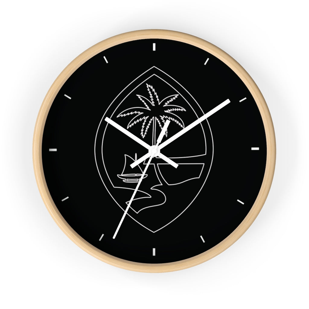 Guam Seal Minimalist Wood Wall Clock