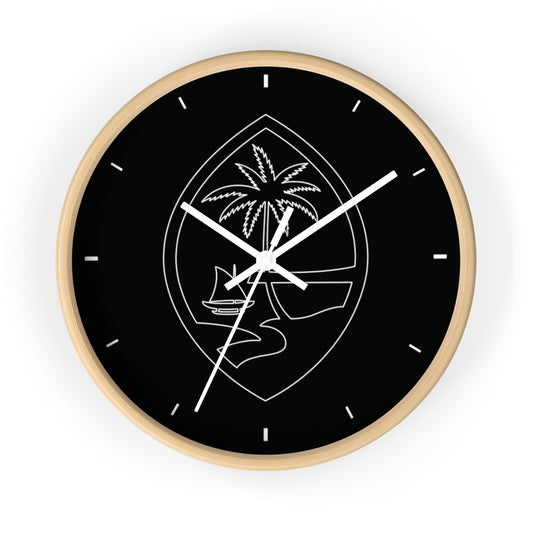 Guam Seal Minimalist Wood Wall Clock