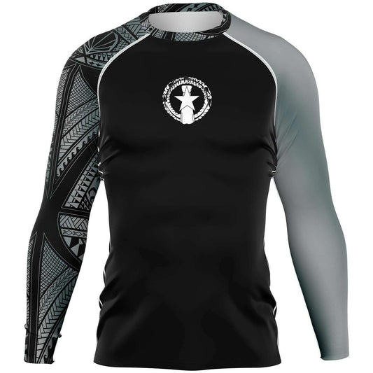 CNMI Tribal Men's Gray Rashguard