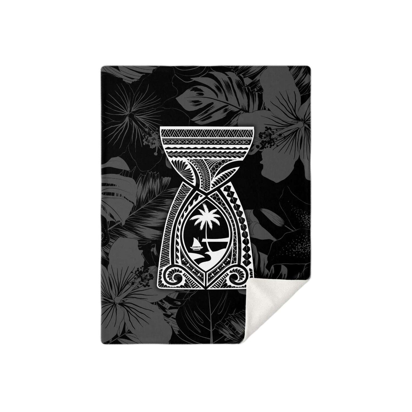 Latte Stone Guam Tribal Black Microfleece Blanket