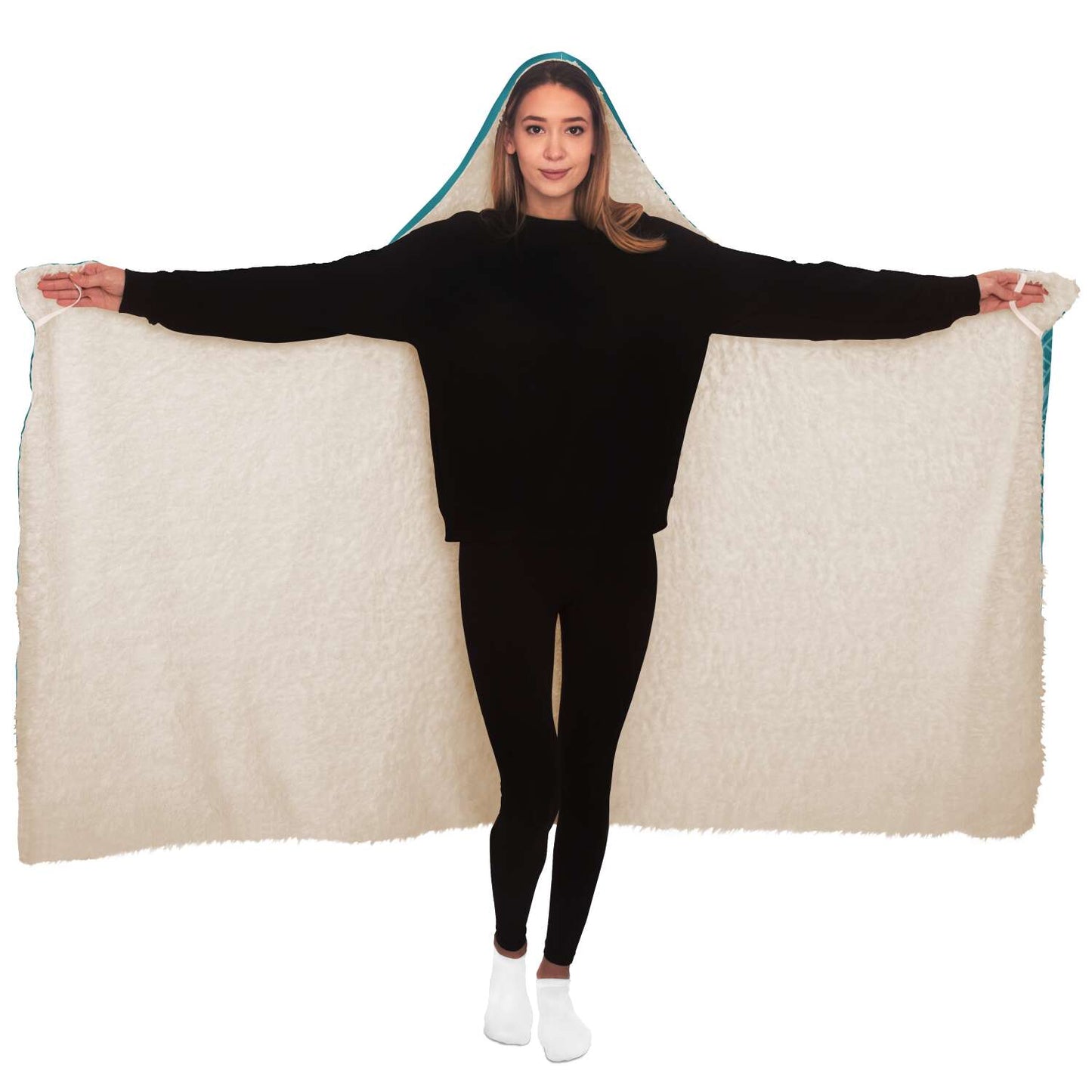 Guam Tribal Blue Premium Sherpa Hooded Blanket