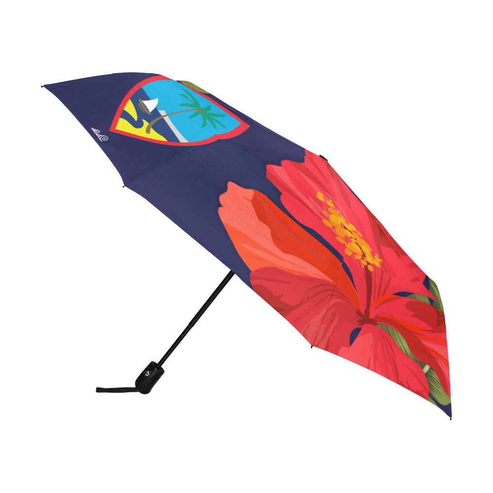 Guam Seal Hibiscus Paradise Anti-UV Auto Foldable Umbrella