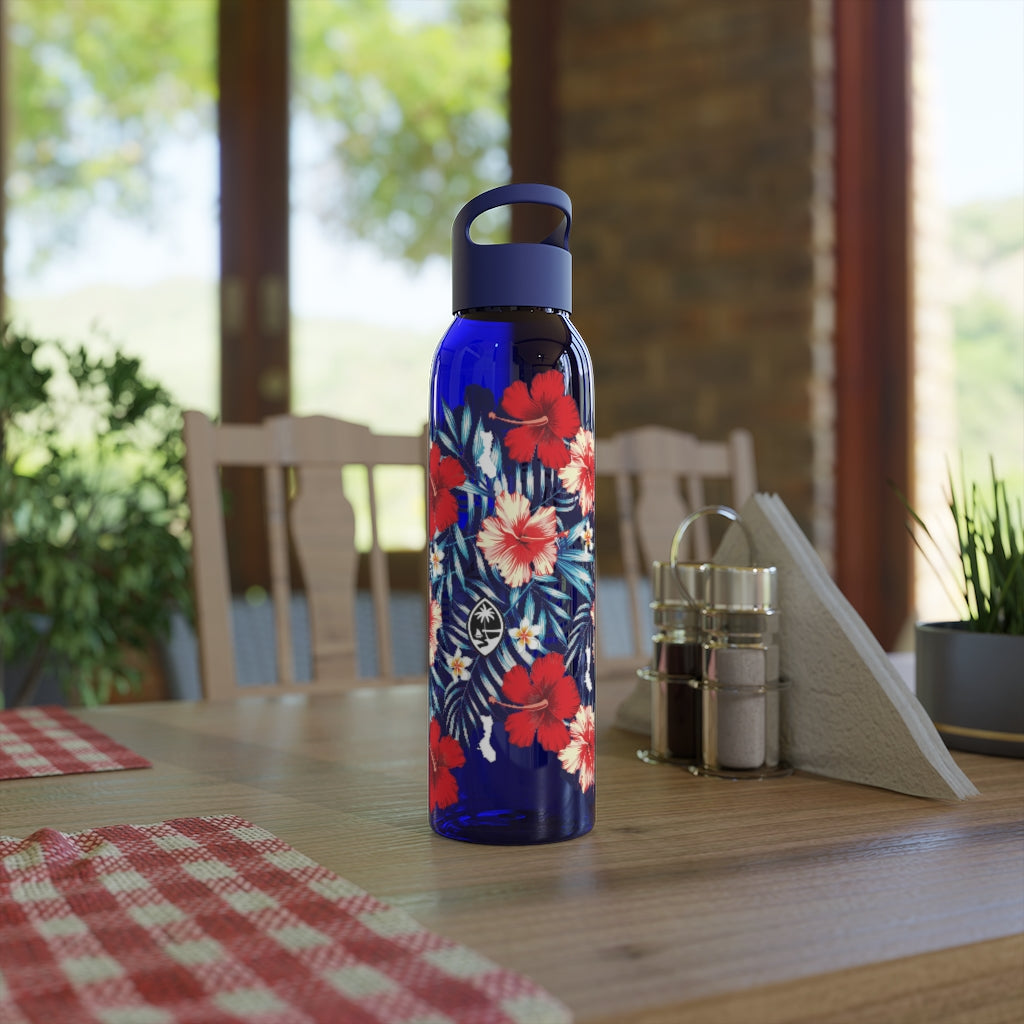 Guam Tropical Floral Sky Water Bottle