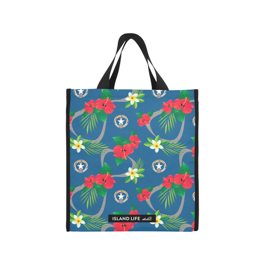 CNMI Flag Flowers Balutan Large Picnic Tote Bag