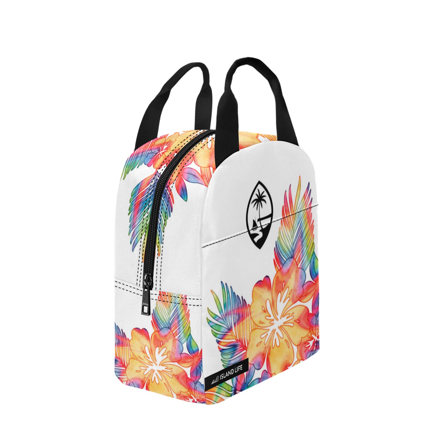 Guam Tropical Hibiscus Tie Dye Zipper Lunch Bag