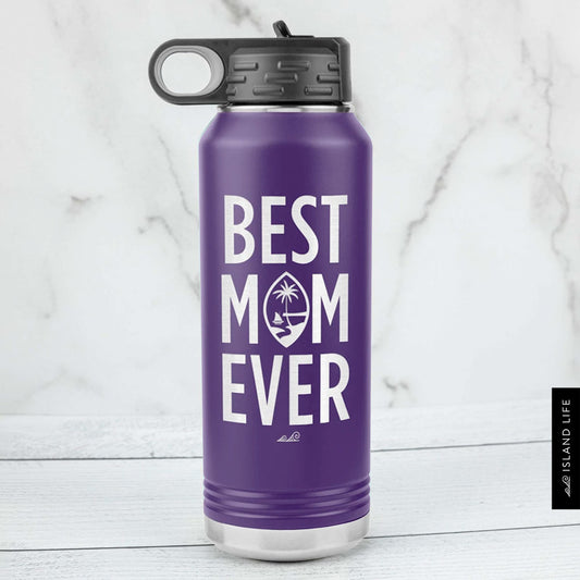 Best Mom Ever Guam Seal 32oz Water Bottle Tumbler