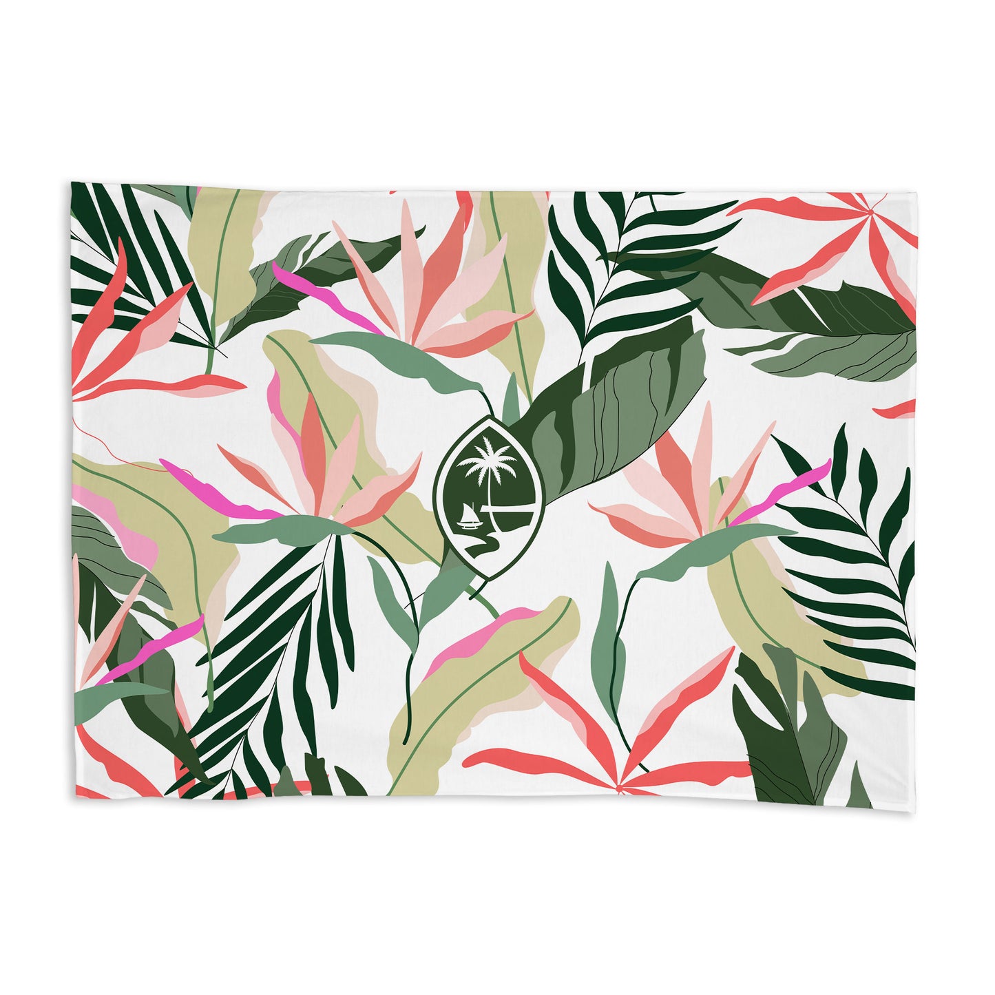 Guam White Birds of Paradise Baby Swaddle Blanket