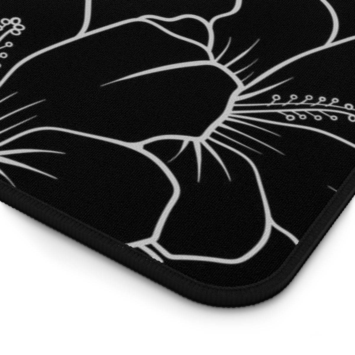 Guam CNMI Modern Hibiscus Black Gaming Pad Desk Mat