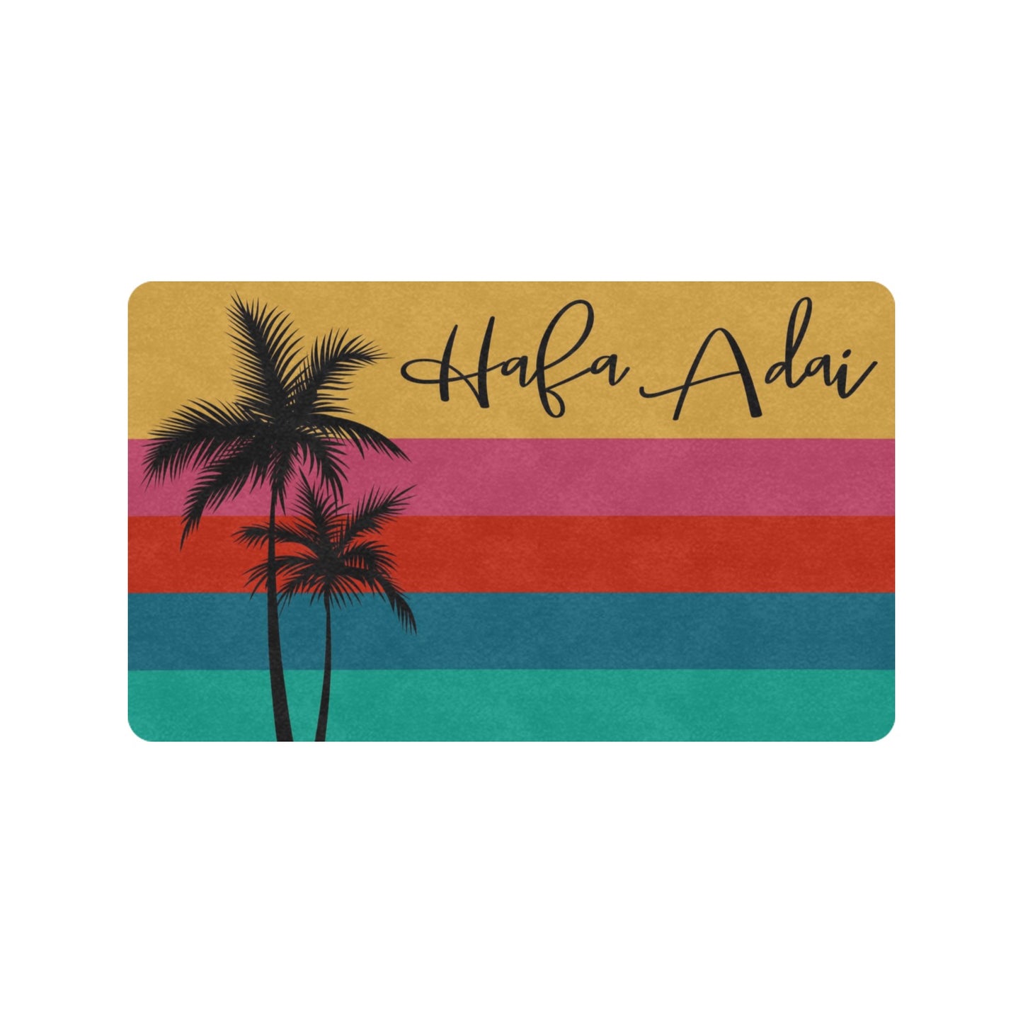 Hafa Adai Rainbow Chamorro Guam CNMI Doormat 30"x18"