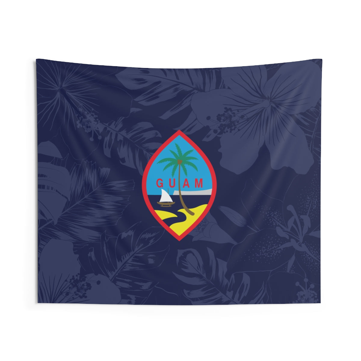 Guam Flag Hibiscus Indoor Wall Tapestry