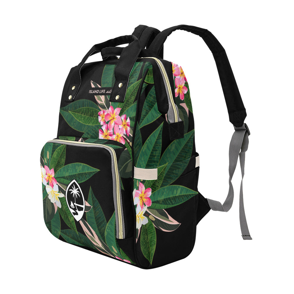 Guam Plumeria Multi-Function Baby Diaper Backpack Bag