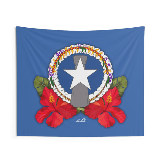 CNMI Seal Hibiscus Paradise Indoor Wall Tapestry