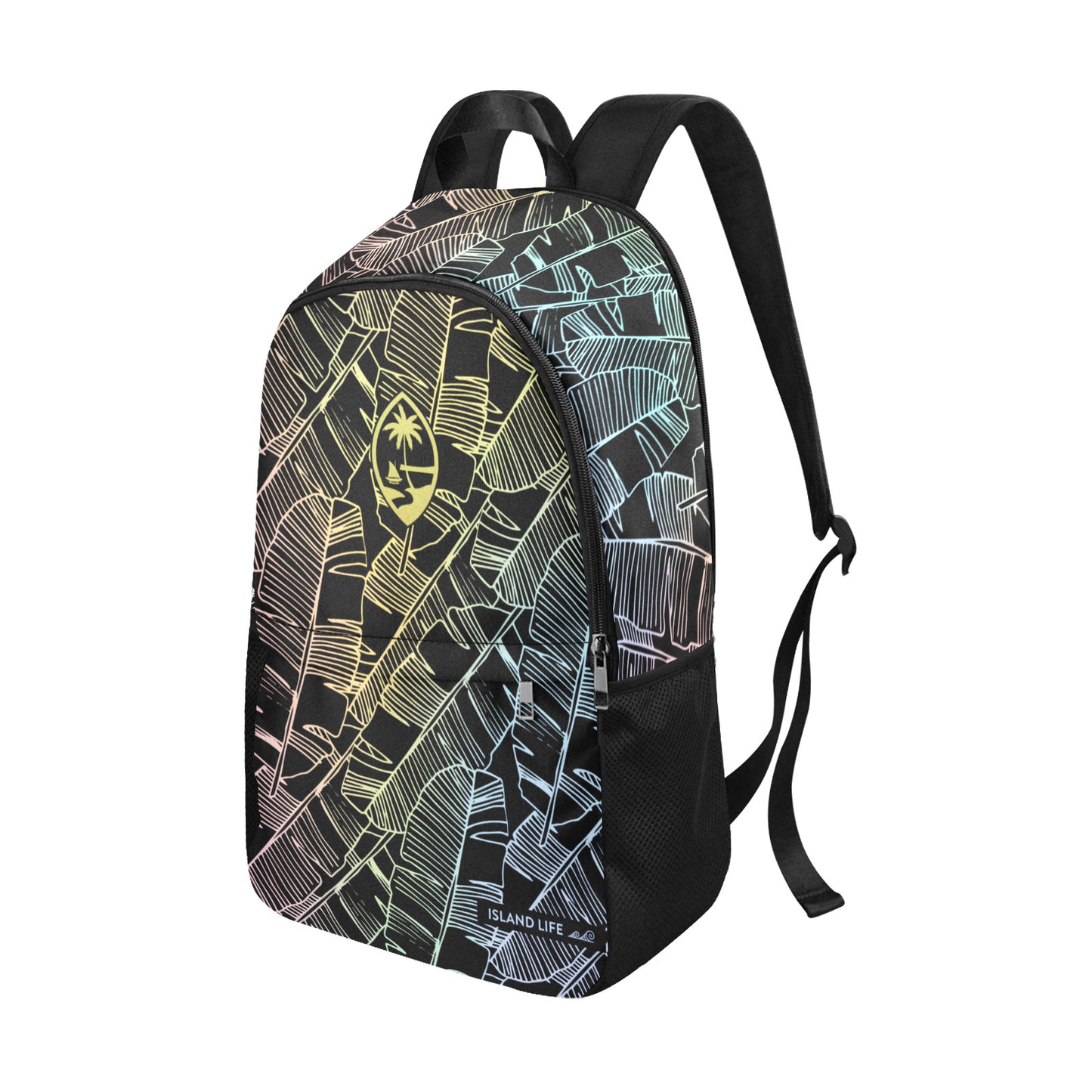 Guam Rainbow Banana Leaves Laptop Side Pockets Backpack