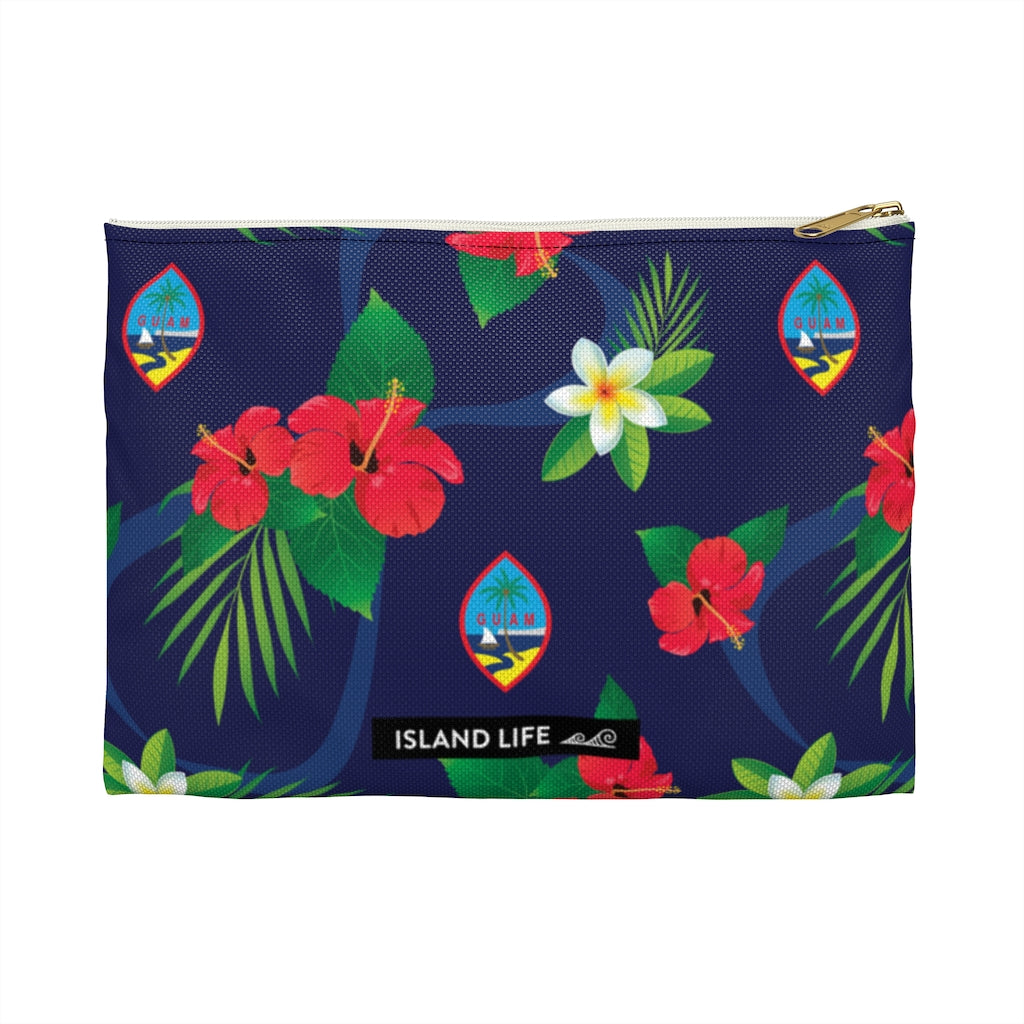 Guam Flag Flowers Accessories Carry All Pouch