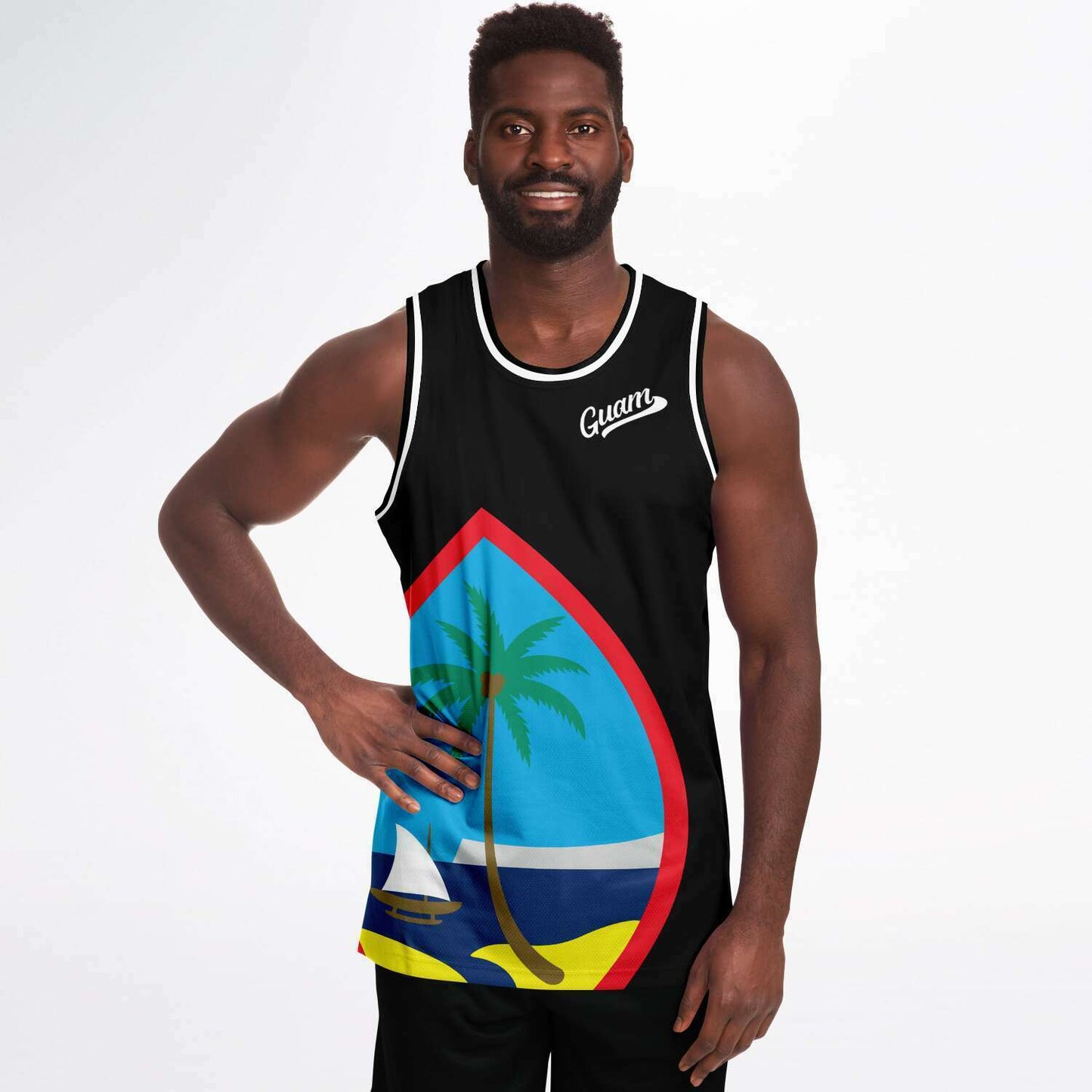Guam Seal Black Basketball Jersey