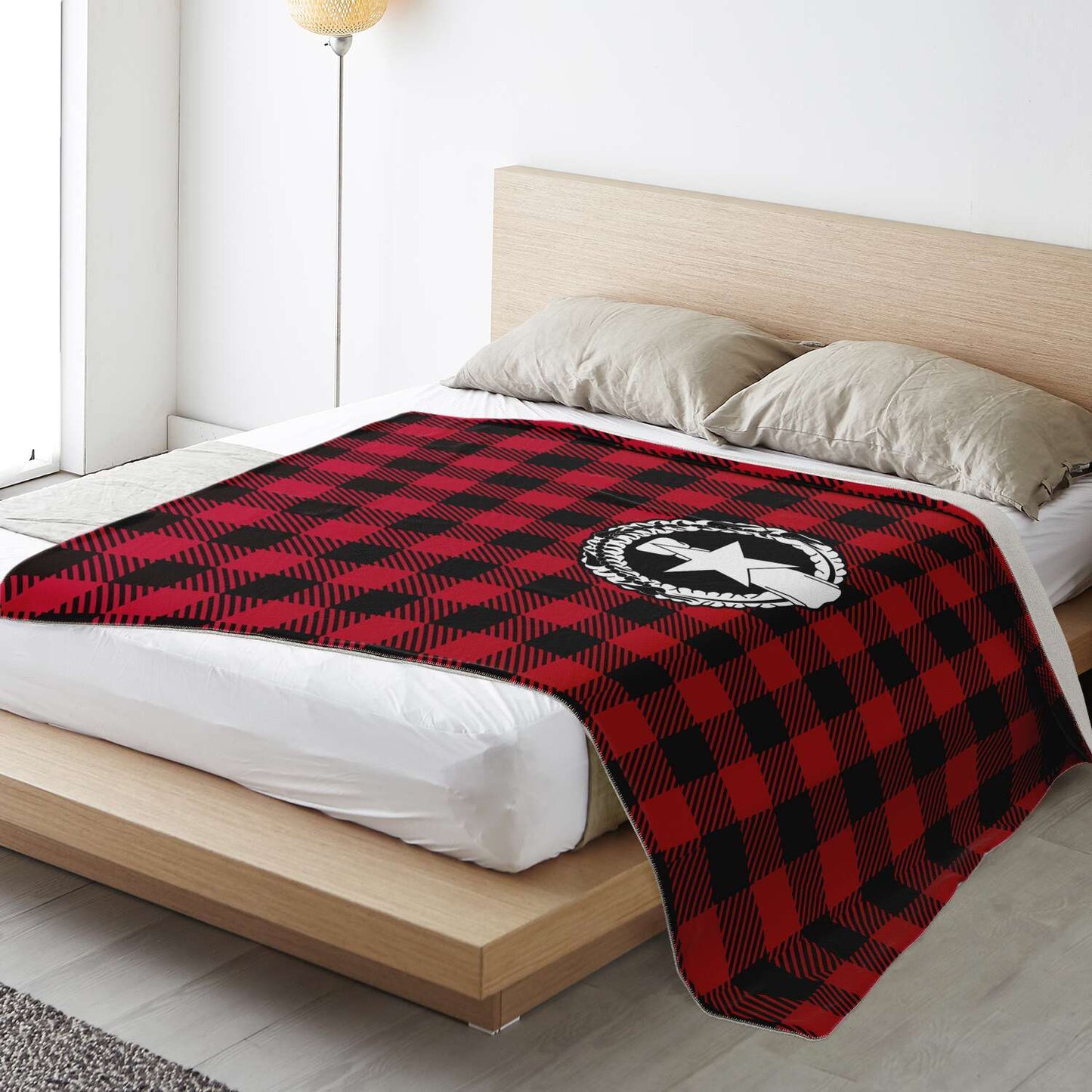 CNMI Saipan Tinian Rota Buffalo Plaid Christmas Microfleece Blanket