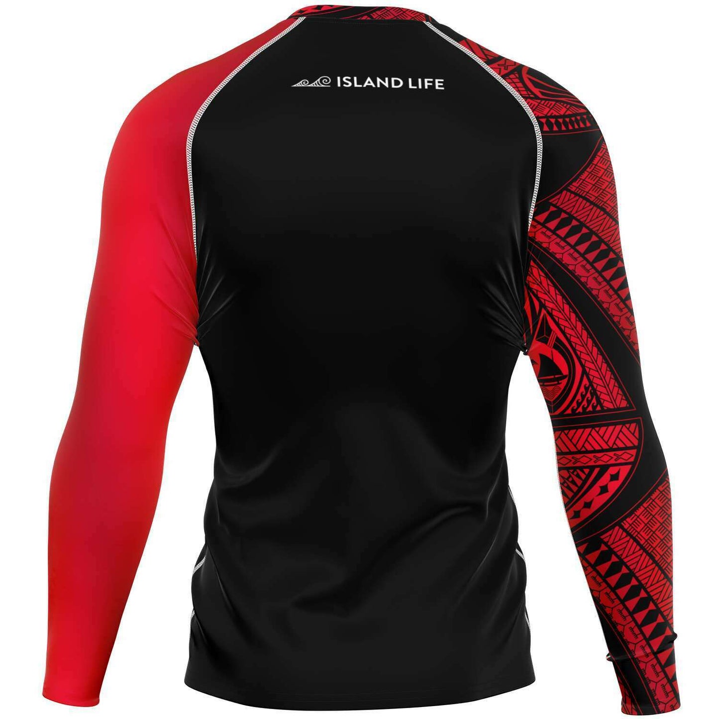 CNMI Tribal Men's Red Rashguard