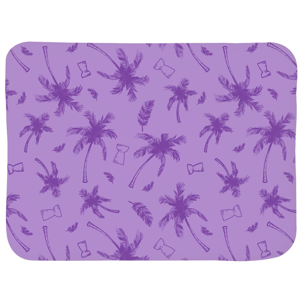 Latte Stone Coconut Trees Purple Sherpa Baby Blanket