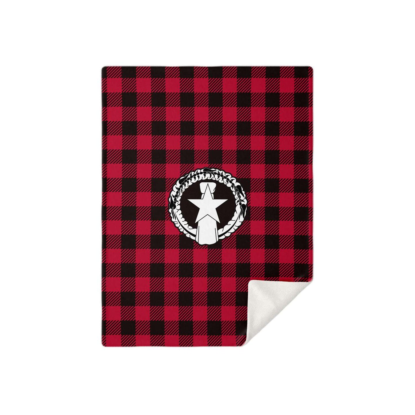 CNMI Saipan Tinian Rota Buffalo Plaid Christmas Microfleece Blanket