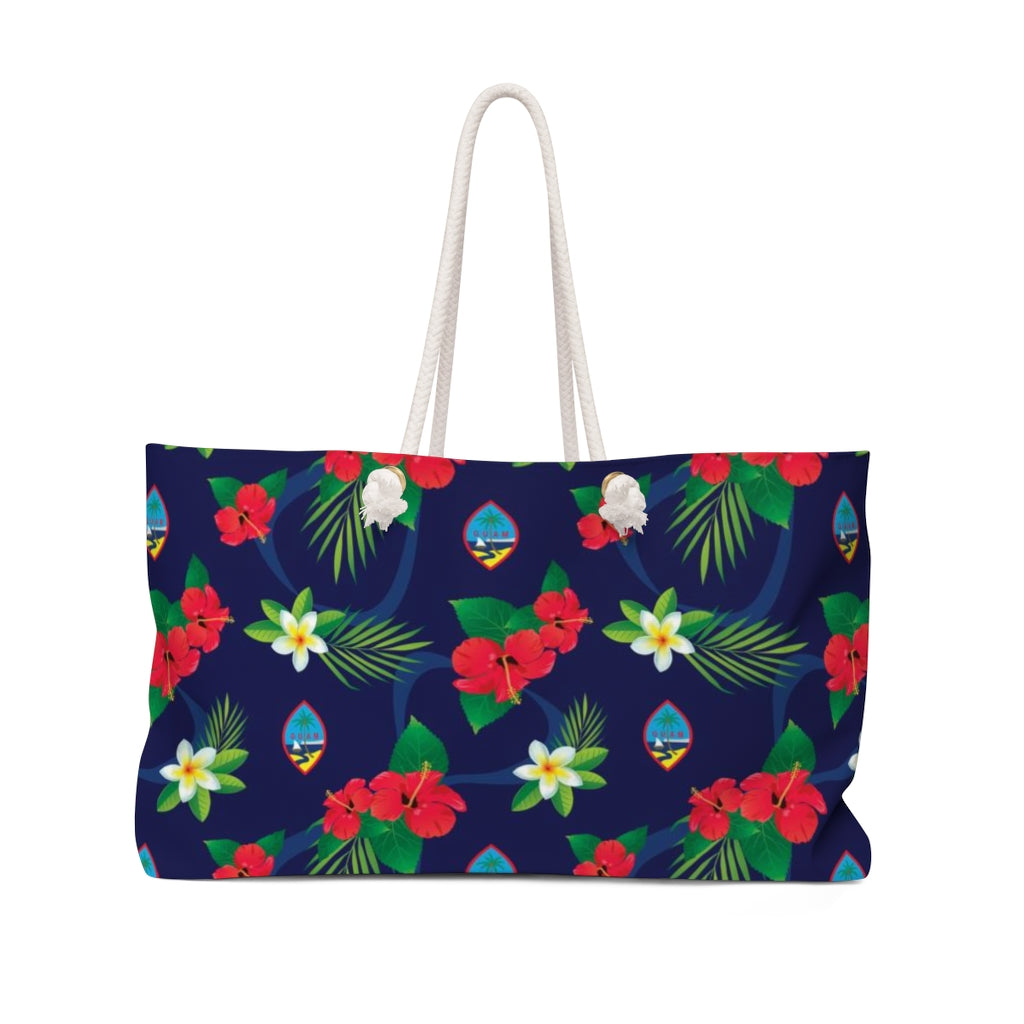 Guam Flag Flowers Weekender Tote Bag