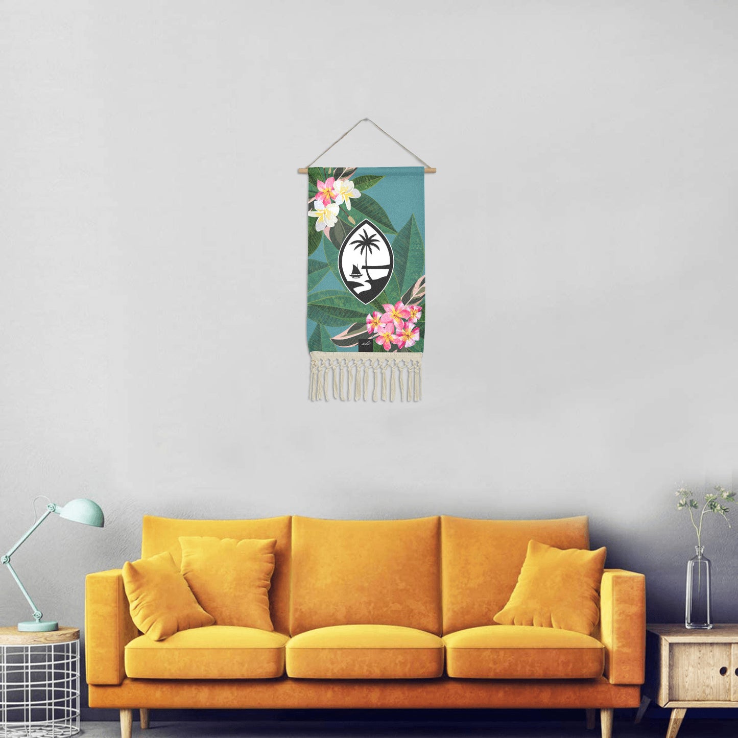 Guam Plumeria Linen Hanging Poster
