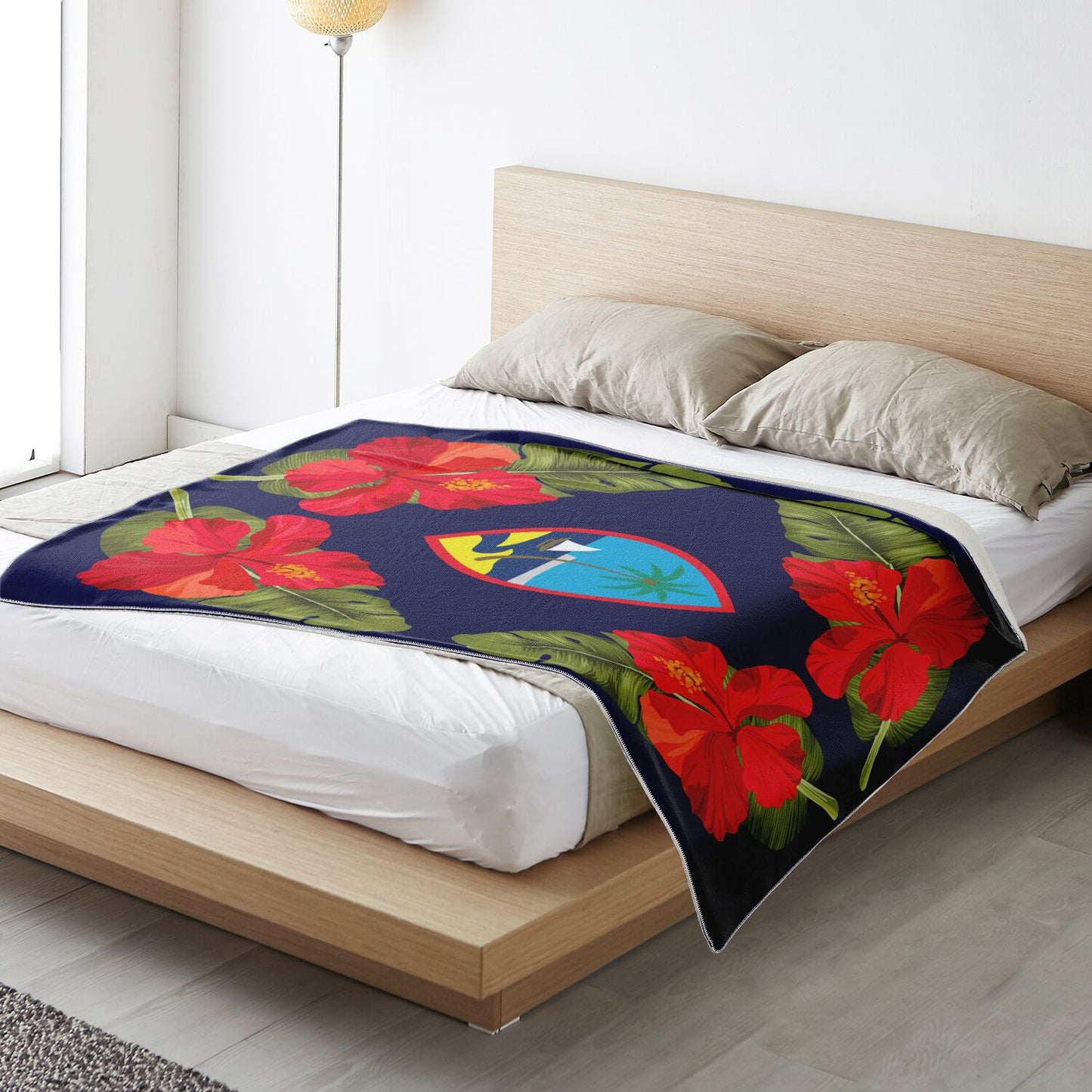 Guam Seal Hibiscus Paradise Microfleece Blanket