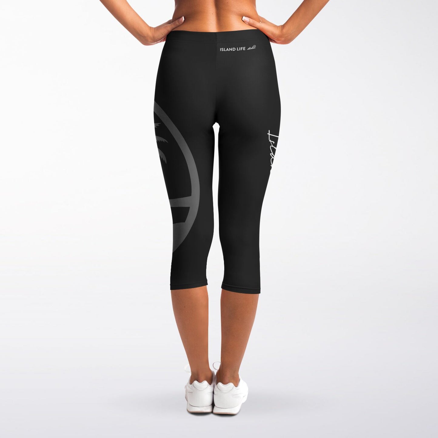 Guam Seal Island Girl Black Capri Leggings