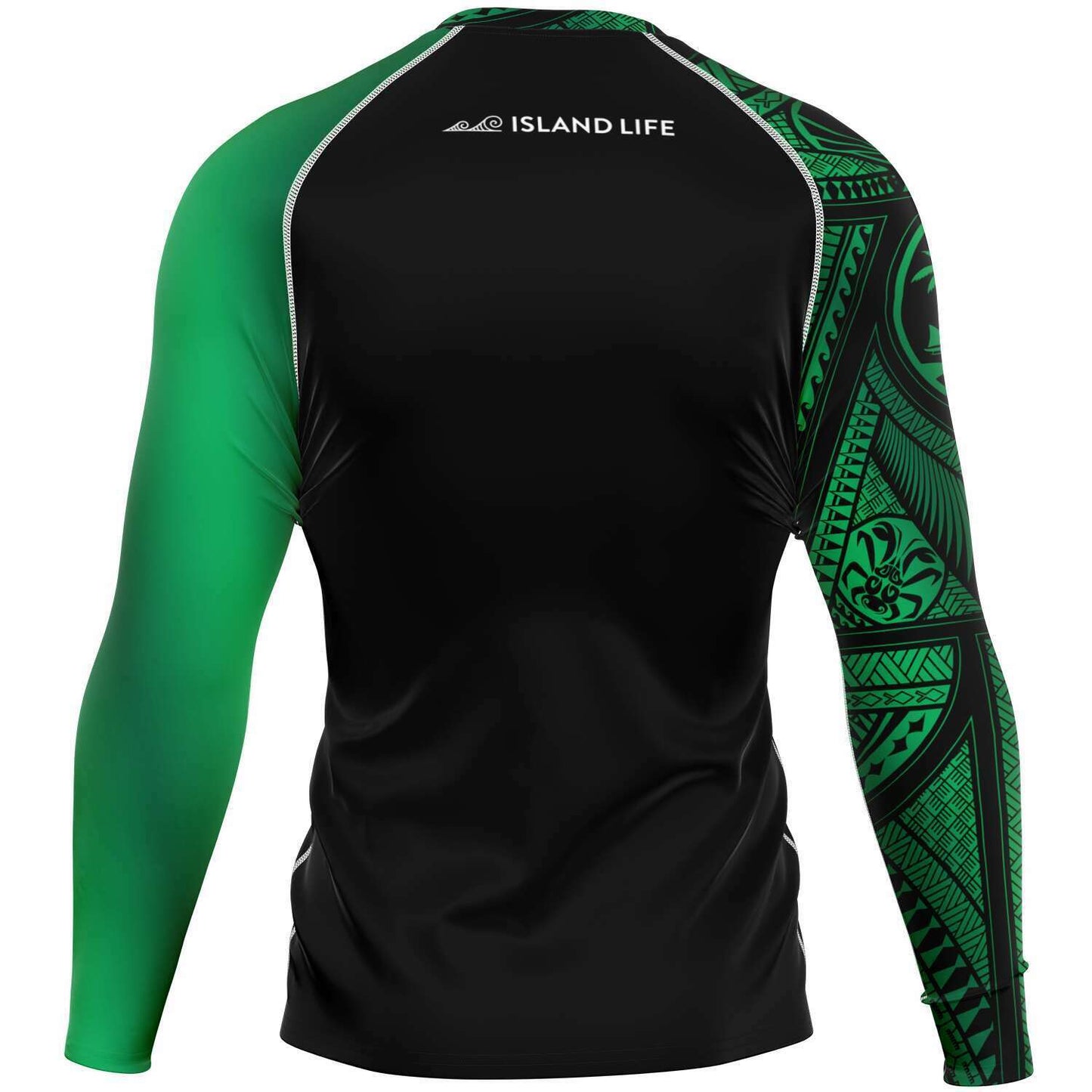 Guahan Tribal Men's Green Rashguard