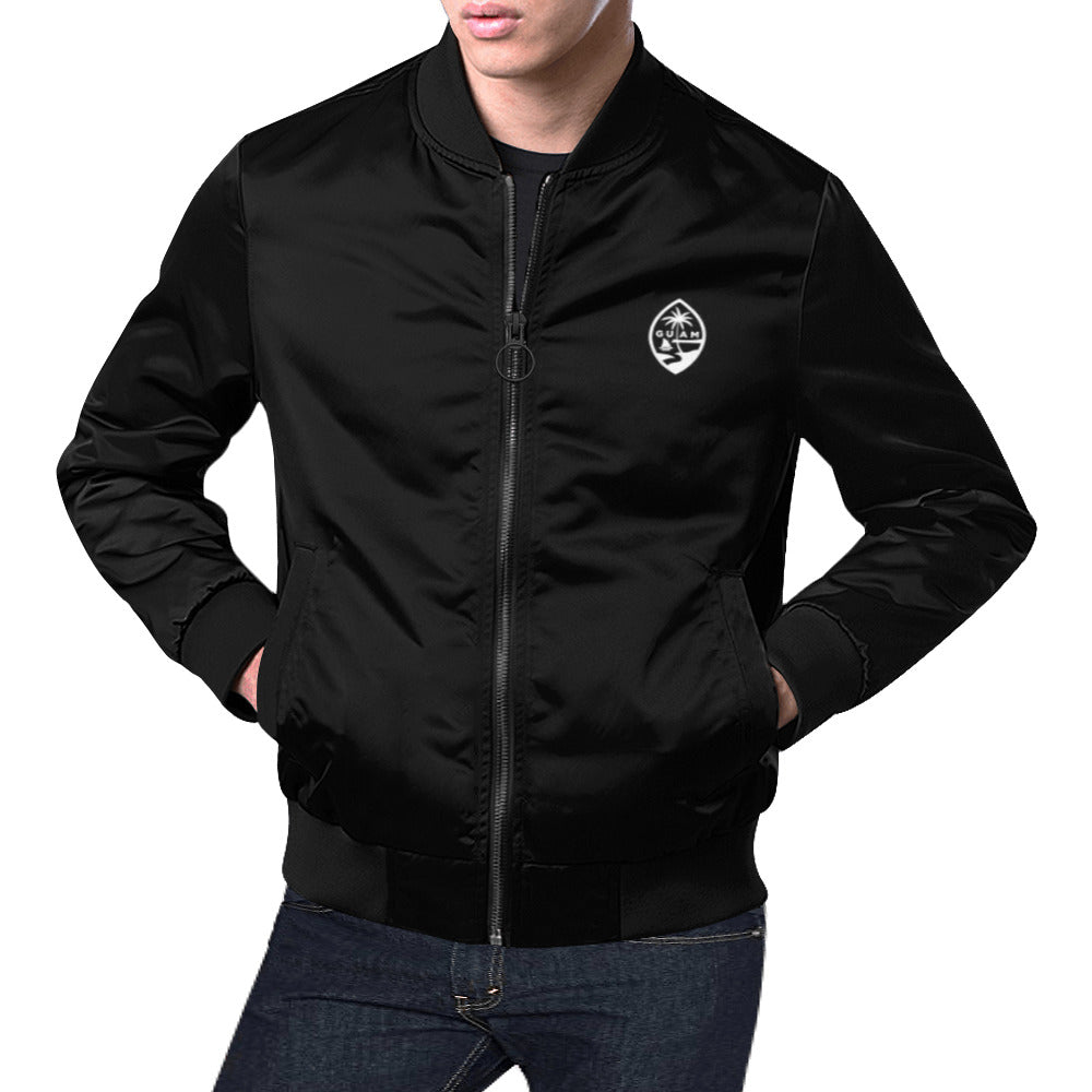 Guam Map Black Men's Bomber Jacket Plus Size