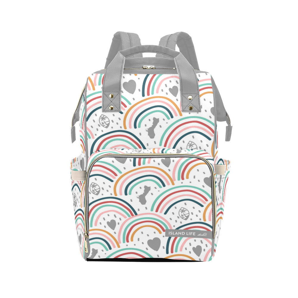 Guam Hearts and Rainbows Baby Diaper Backpack Bag