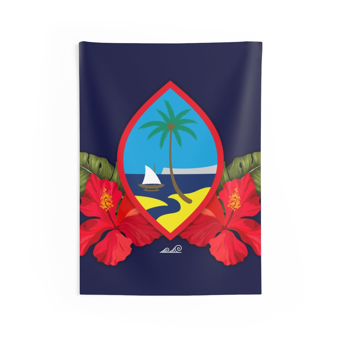 Guam Seal Hibiscus Paradise Indoor Wall Tapestry