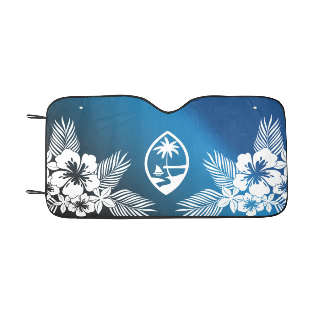 Guam Tropical Hibiscus Blue Car Sun Shade