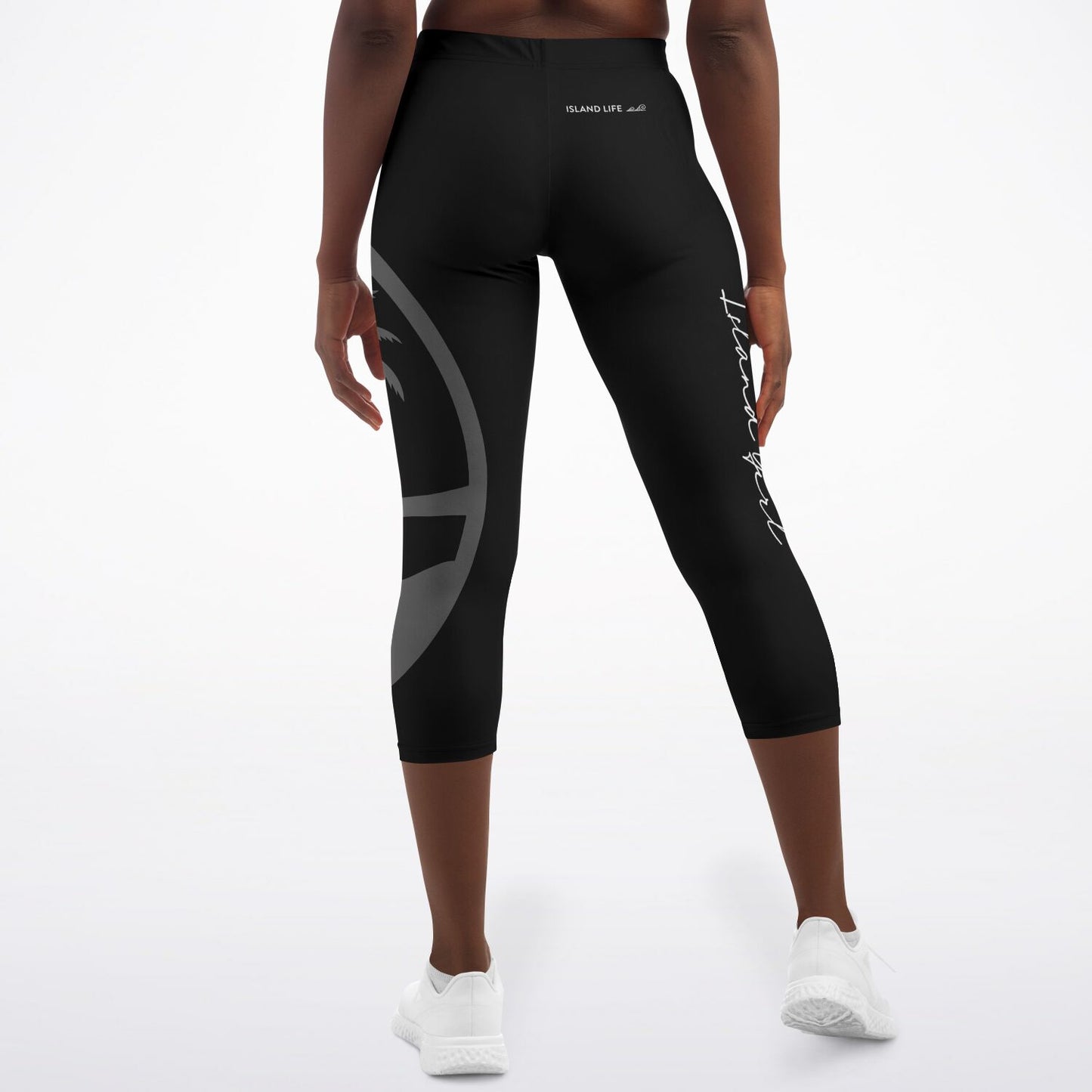Guam Seal Island Girl Black Capri Leggings