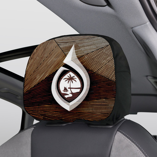 Guam Tribal Hook Car Headrest Cover (Set of 2)