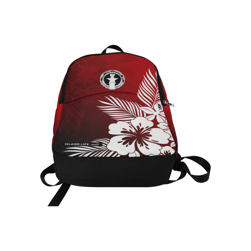 CNMI Tropical Hibiscus Red Laptop Backpack