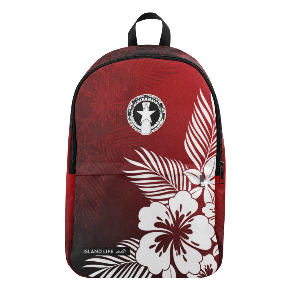 CNMI Tropical Hibiscus Red Laptop Backpack