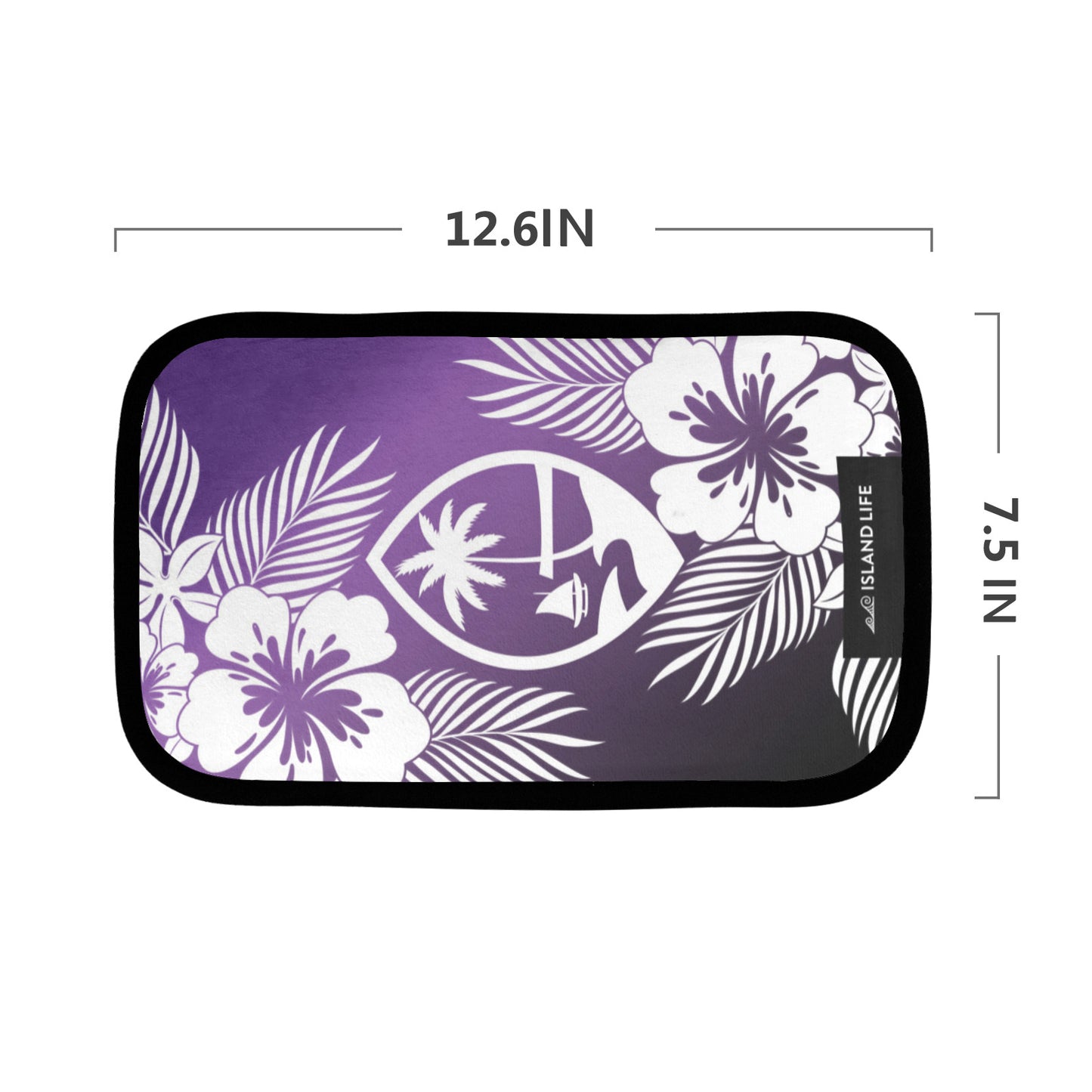 Guam Tropical Hibiscus Purple Car Armrest Cover