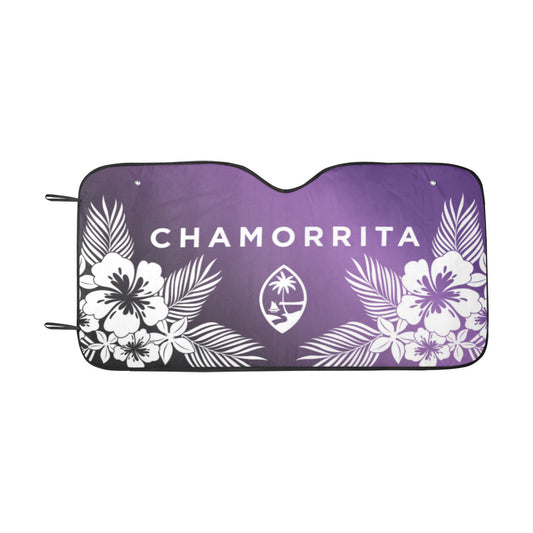 Chamorrita Guam Tropical Hibiscus Purple Car Sun Shade