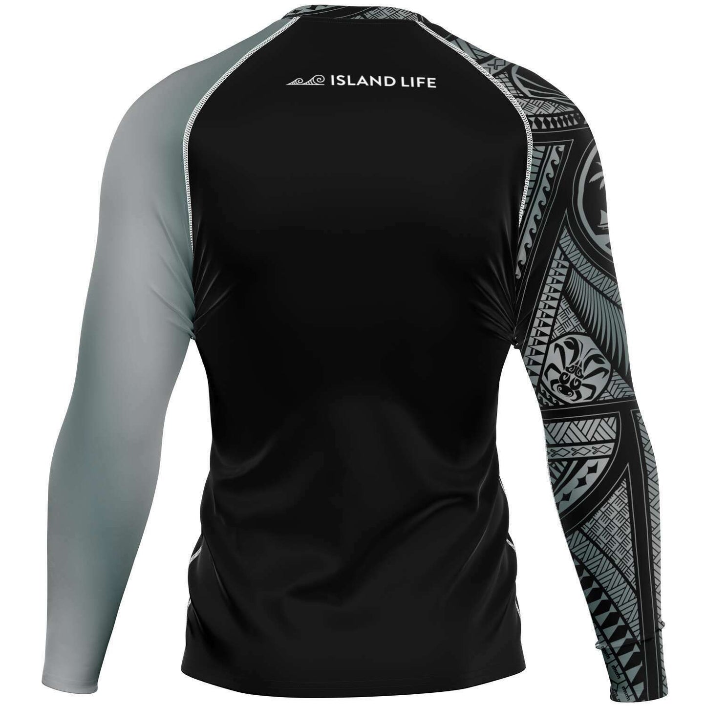 Guahan Tribal Men's Gray Rashguard