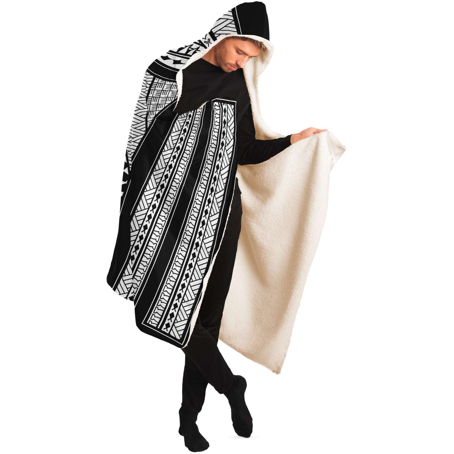 Guahan Tribal Premium Sherpa Hooded Blanket