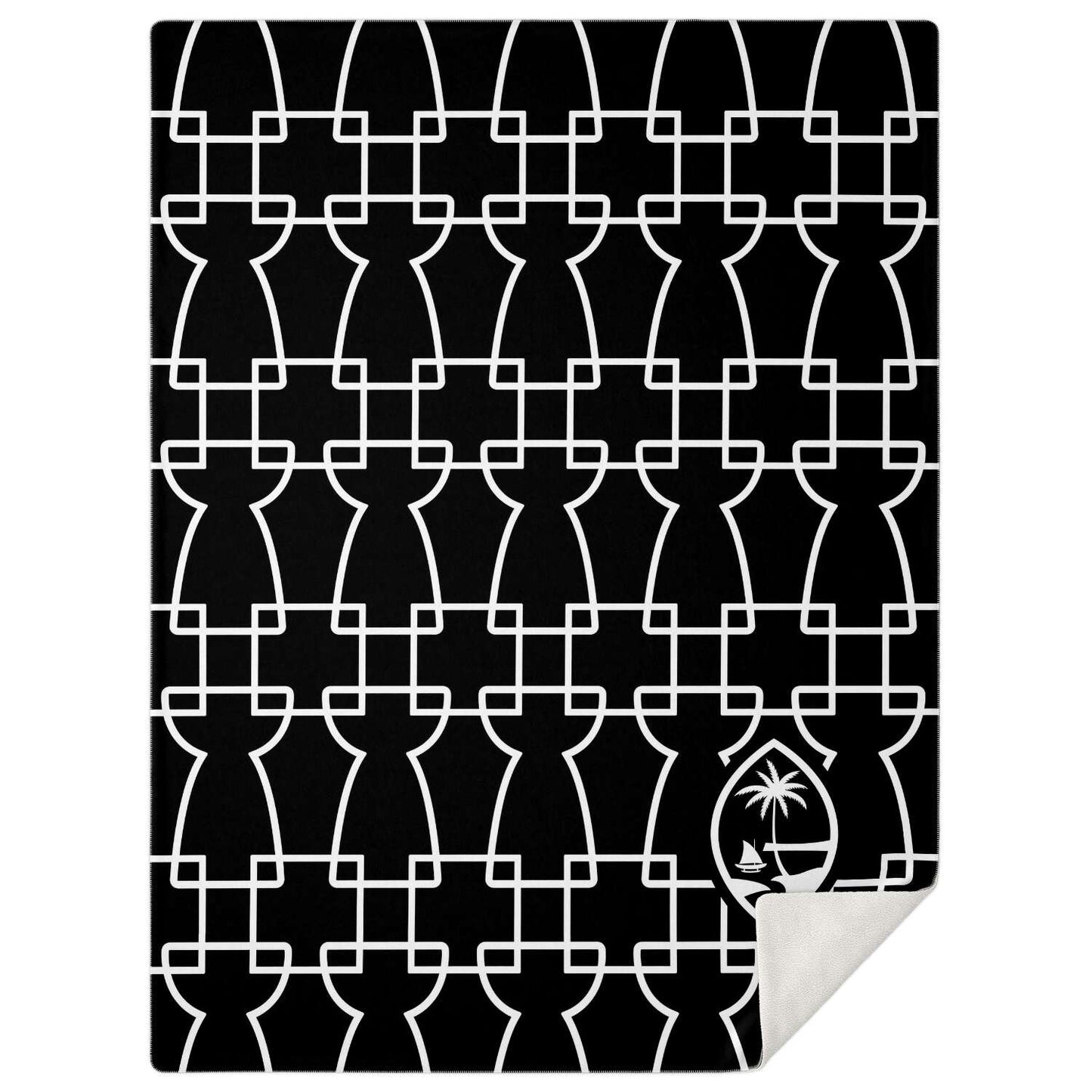 Geometric Latte Stone Guam Microfleece Blanket